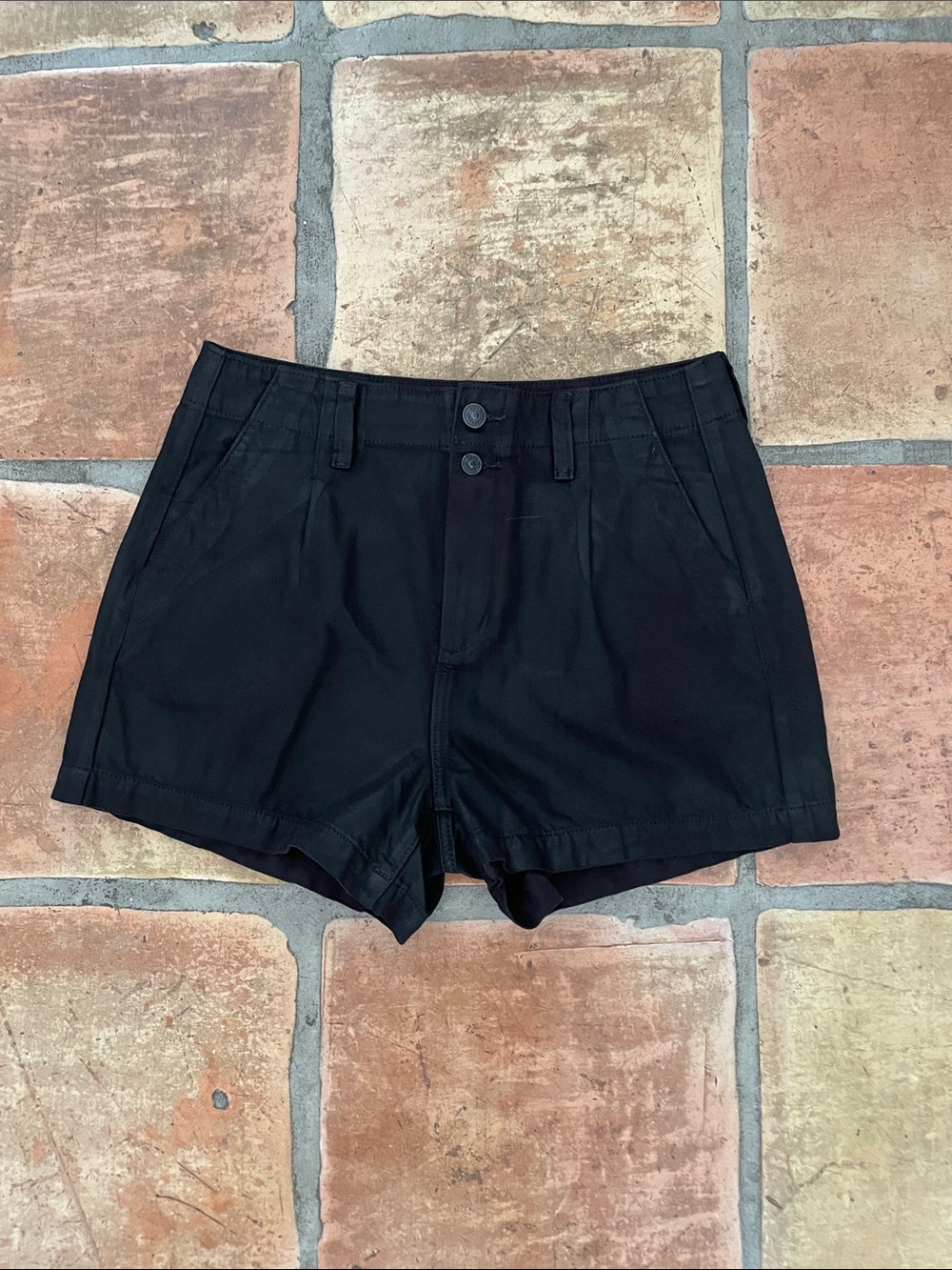 PAIGE Size 28 Black Dressy Coated Denim Shorts NWOT